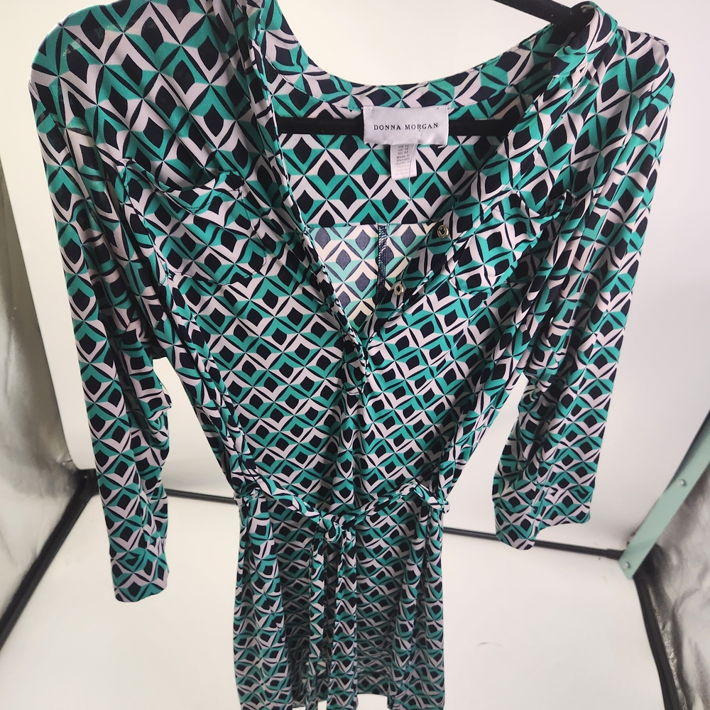 Donna Morgan Geometric Print Dress Size 14